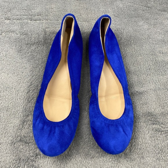 J.Crew Shoes - J.Crew Ballet Flats Womens 7 Blue Suede Italian Leather Almond Toe 46198 Italy